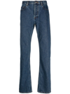 Apc Indigo Blue Cotton Straight-leg Jeans In Blue