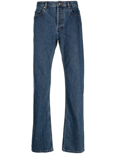 Apc Straight-leg Cotton Jeans In Blue