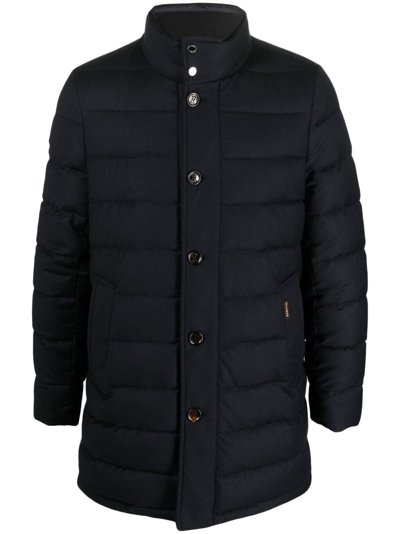 Moorer Long-sleeve Padded Coat In Blue