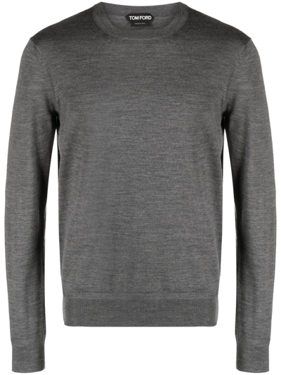 Tom Ford Crew-neck Wool Jumper In Grey