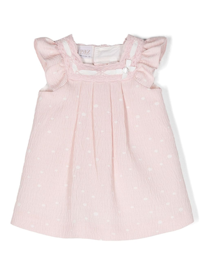 Paz Rodriguez Babies' Polka-dot Cotton Dress In Pink
