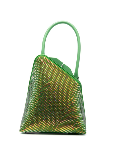 Attico Sunset Shoulder Bag In Crystal And Lime