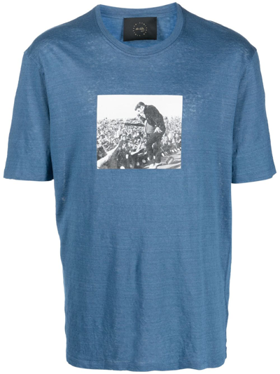 Limitato Photograph-print Cotton T-shirt In Blue