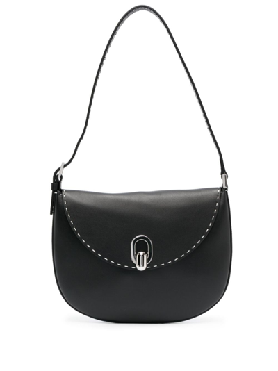 Savette Small Tondo Studded Leather Hobo Bag In Black