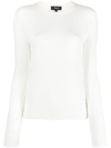 Theory Womens New Ivory - Cx1 Round-neck Regular-fit Wool-blend Knitted Top Xl In White