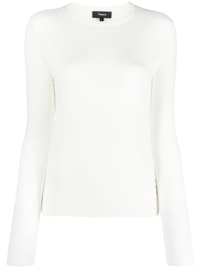 Theory Long-sleeved Cashmere Jumper In White
