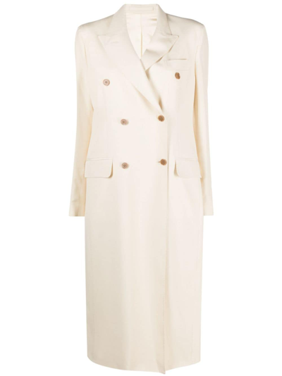 Giuliva Heritage Peak-lapels Double-breasted Coat In Neutrals
