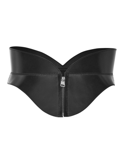 Alexander Mcqueen Women's Leather Corset Belt In Black