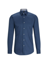 Hugo Boss Slim-fit Shirt In Easy-iron Cotton Poplin In Light Blue