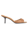 Black Suede Studio Women's Buffed Nappa Matching Stones Mules In Toffee