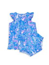 LILLY PULITZER BABY GIRL'S CECILY FLORAL PRINT DRESS & BLOOMERS SET