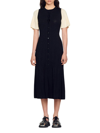 Sandro Ribbed-knit Button-up Midi Dress In Black