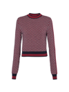 Balmain Sweater In Wool With Jacquard Pattern In Navy
