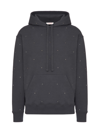 VALENTINO MEN'S COTTON HOODED SWEATSHIRT WITH ALL-OVER SPIKE STUDS