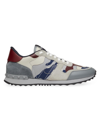 Valentino Garavani Garavani Rockrunner Camouflage Lace-up Sneakers In Grey Cerise
