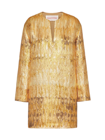 Valentino Women's Golden Wings Brocade Kaftan Dress