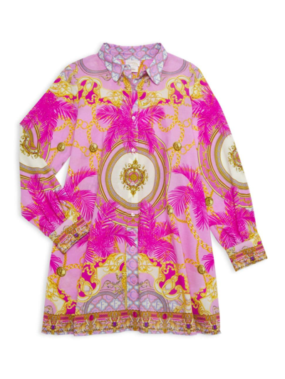 Camilla Kids' Little Girl's & Girl's Palm Tree Print Shirtdress In Tiptoe The Tightrope
