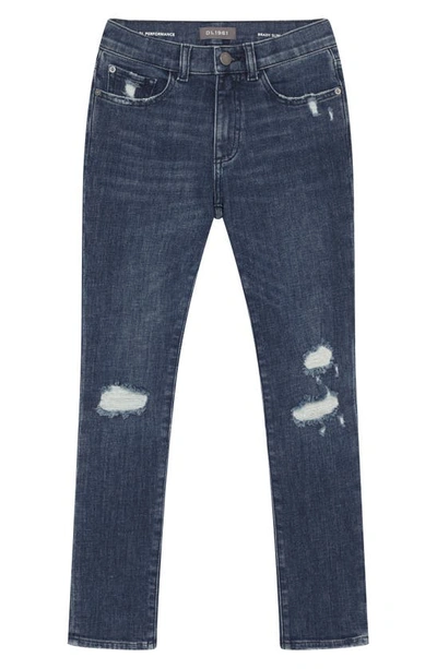 Dl1961 Kids' Boy's Brady Distressed Slim Leg Jeans In Deep Wave Distressed