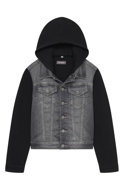 Dl1961 Kids' Boy's Manning Hooded Combo Jacket In Black