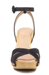 Veronica Beard Lamont Platform Ankle Strap Sandal In Eclipse