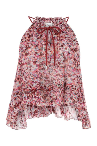 Isabel Marant Étoile Fabino Ruffled Printed Chiffon Camisole In Multicolour