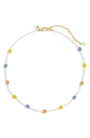 Madewell Seed Bead Daisy Choker Necklace In Lighthouse