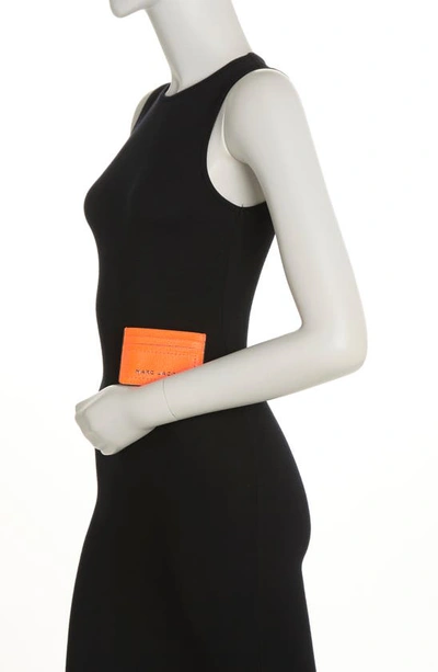 Marc Jacobs Leather Card Case In Dragon Fire