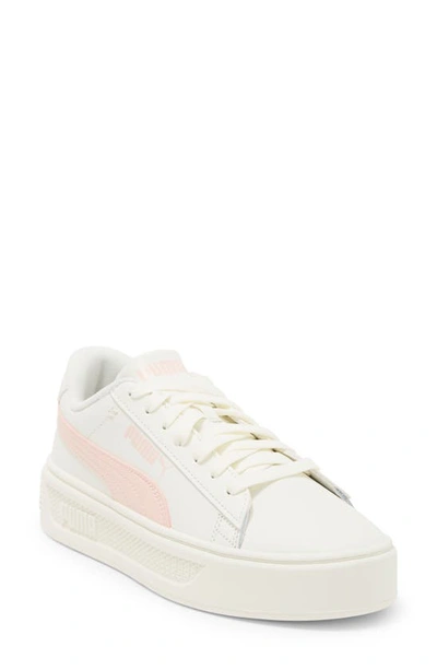 Puma Smash V3 Platform Sneaker In Warm White-rose Dust