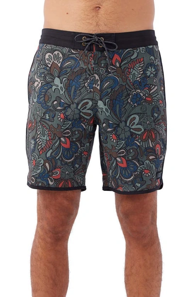 O'neill Cruzer Scallop Board Shorts In Dark Olive