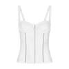 Dolce & Gabbana Lace Bustier-style Bodysuit In Optical_white