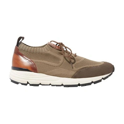 Scarosso Knitted-upper Leather Sneakers In Taupe_knit