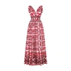 Dolce & Gabbana Long Majolica-print Poplin Dress In Pink