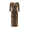 Dolce & Gabbana Leopard-print Calf-length Cady Dress In Leo_new