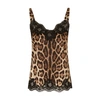 DOLCE & GABBANA SATIN LINGERIE-STYLE TOP WITH LACE DETAILING
