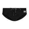 DOLCE & GABBANA SWIM BRIEFS WITH HIGH-CUT LEG AND BRANDED PLATE