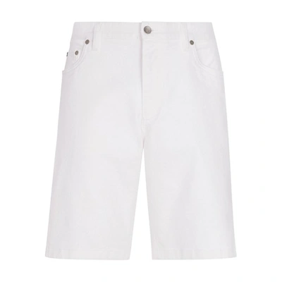 Dolce & Gabbana Logo-plaque Denim Shorts In Combined_colour