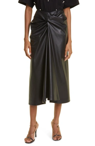 Stella Mccartney Altermat Draped Faux Leather Skirt In 1000 - Black