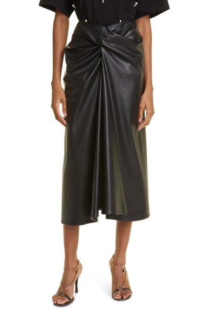 Stella Mccartney Altermat Draped Faux Leather Skirt In Black