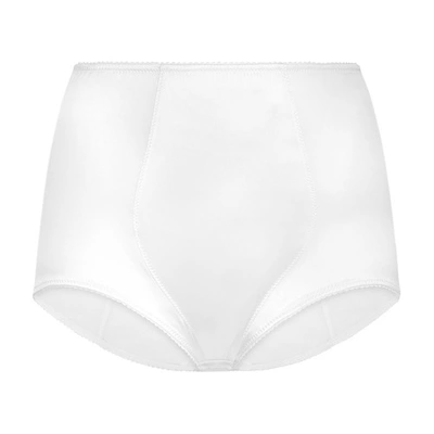 Dolce & Gabbana Satin High-waisted Panties In Natural_white