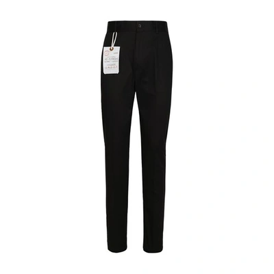 Dolce & Gabbana Tailored Stretch Cotton Pants In Black