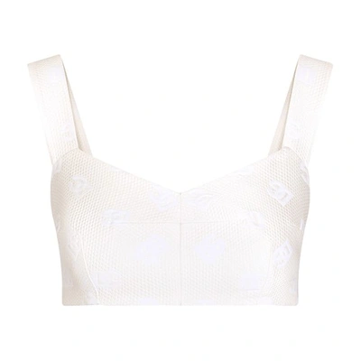 Dolce & Gabbana Jacquard Corset In Natural_white