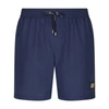 Dolce & Gabbana Medium Beach Boxer Made Of Lightweight Nylon With Metal Logo Plaque In Dark_blue
