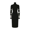 Dolce & Gabbana Calf-length Dress In Jersey Milano Rib With Rhinestones In Embroidered