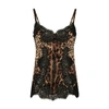 DOLCE & GABBANA SATIN TOP WITH LACE INLAY