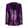 DOLCE & GABBANA SEQUINED SICILIA-FIT JACKET WITH SATIN PIPING