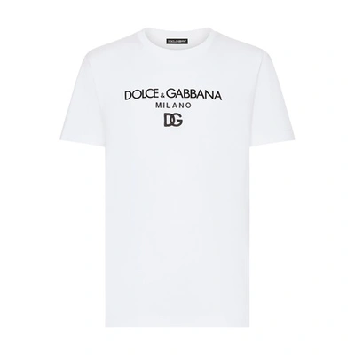 Dolce & Gabbana Cotton Jersey Sweatshirt With Embroidery In Black