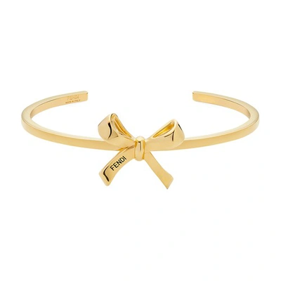 Fendi Bow Bracelet In Dore