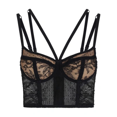 DOLCE & GABBANA LACE LINGERIE BUSTIER WITH STRAPS