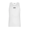 DOLCE & GABBANA TWO-WAY STRETCH COTTON TANK TOP WITH LOGO LABEL