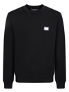 DOLCE & GABBANA LOGO PLAQUE BLACK SWEATSHIRT